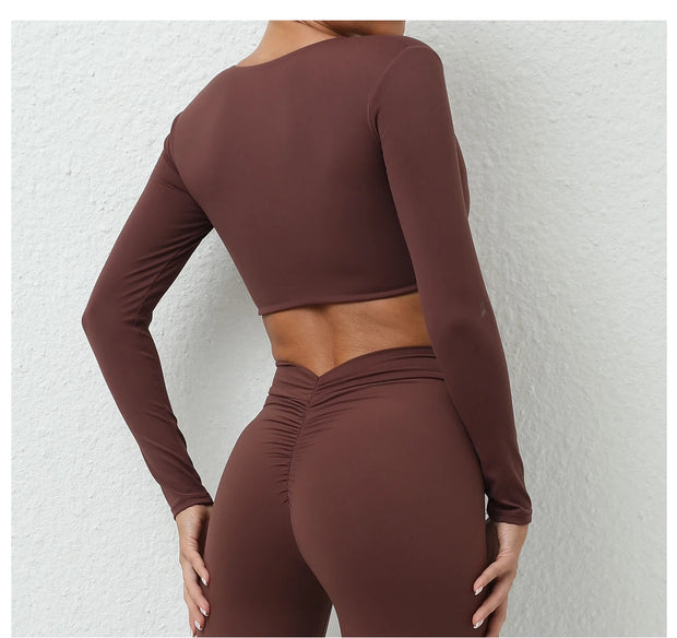 Women’s Long Sleeve Gym Crop Top