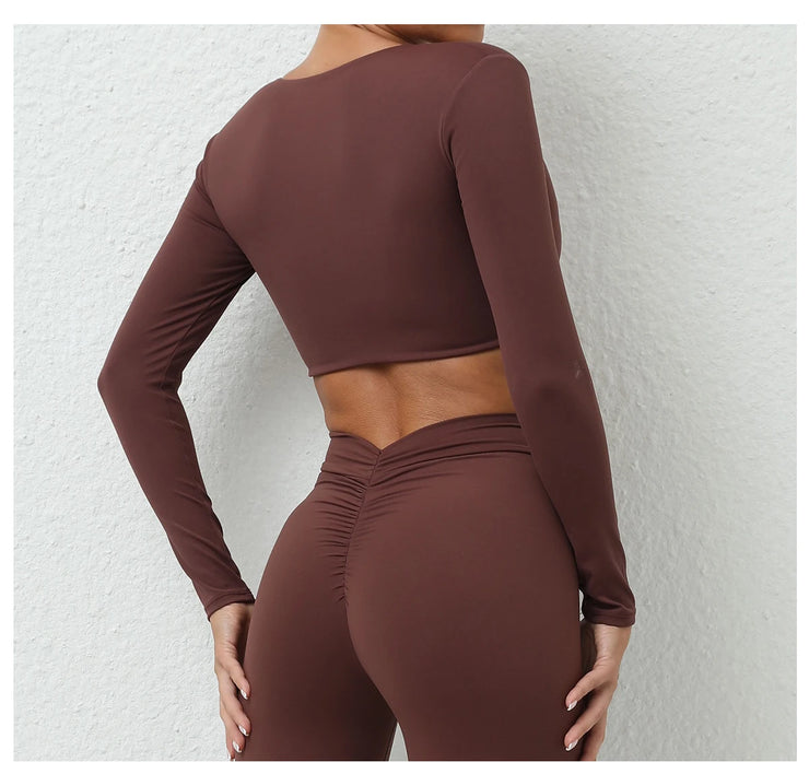 Women’s Long Sleeve Gym Crop Top