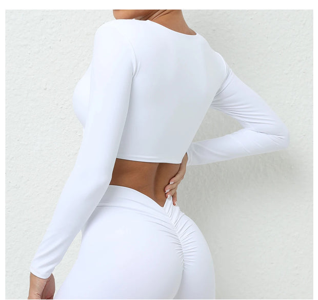 Women’s Long Sleeve Gym Crop Top
