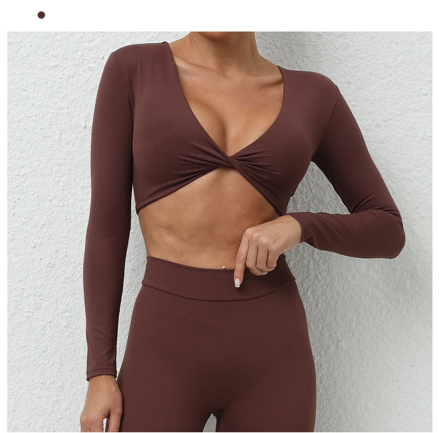 Women’s Long Sleeve Gym Crop Top