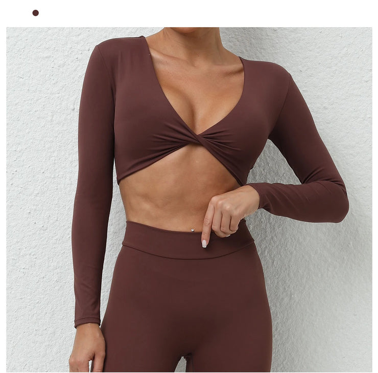 Women’s Long Sleeve Gym Crop Top