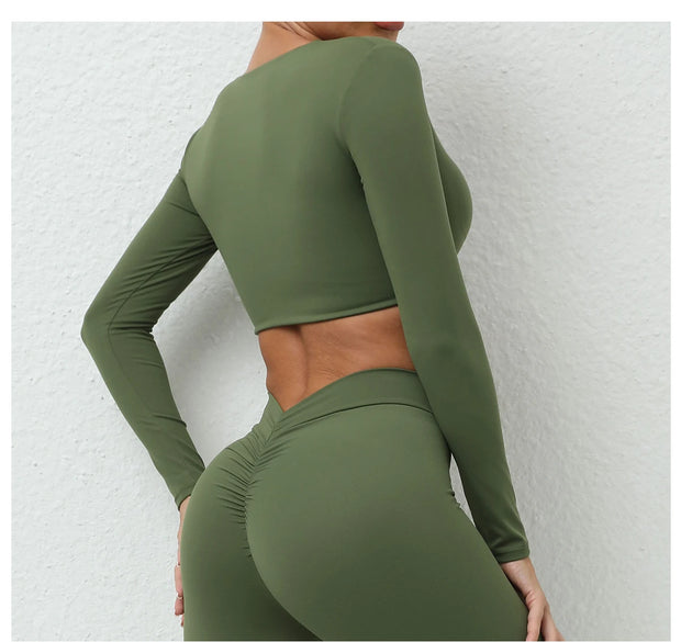 Women’s Long Sleeve Gym Crop Top