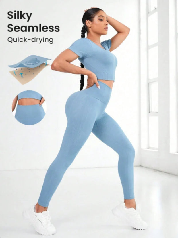 Women's Short Sleeve Top and Leggings set