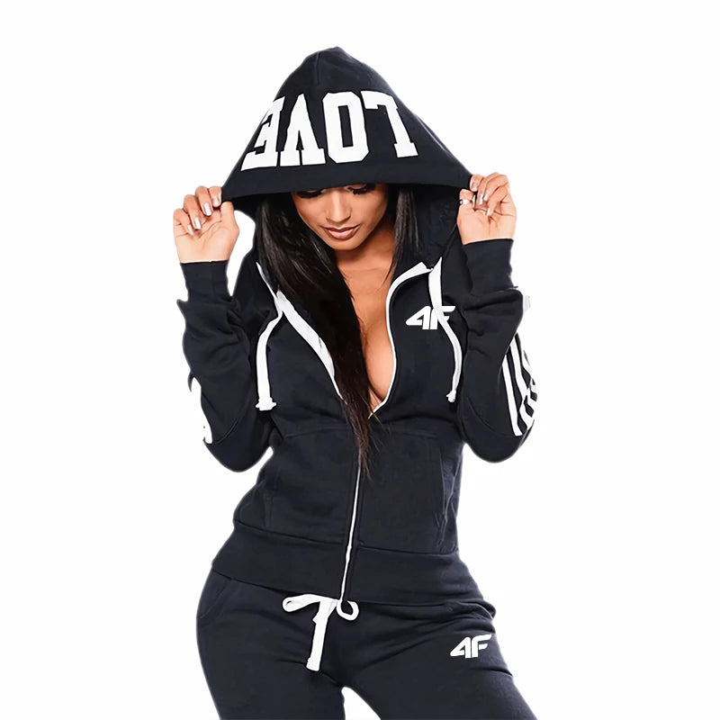 Women's Tracksuit Hooded Sweat Top & Sweatpants - Just Fit 