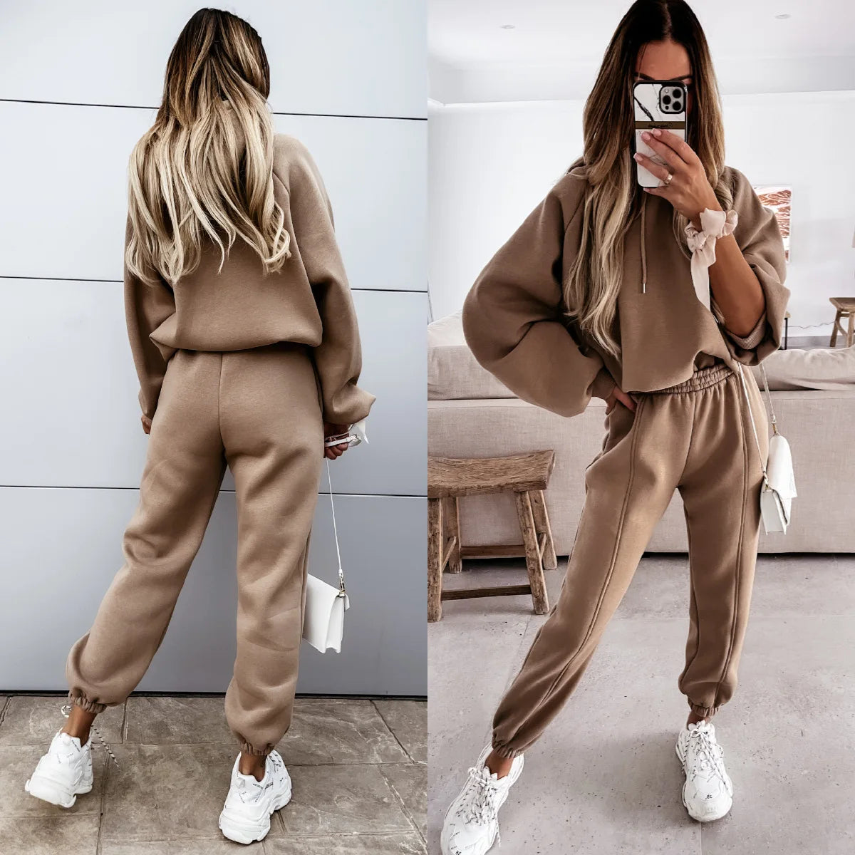 2025 Women's Hoodie Sports Top & Pants Tracksuit - Just Fit 