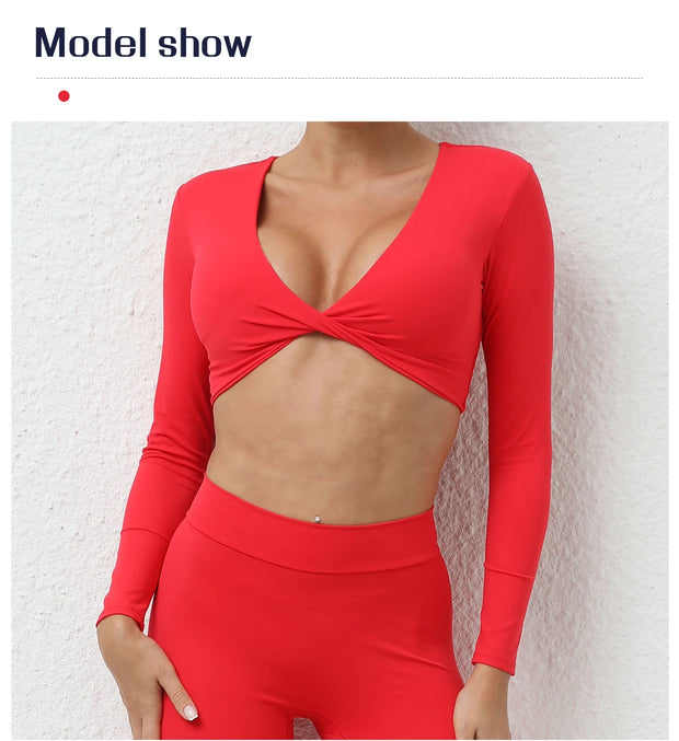 Women’s Long Sleeve Gym Crop Top