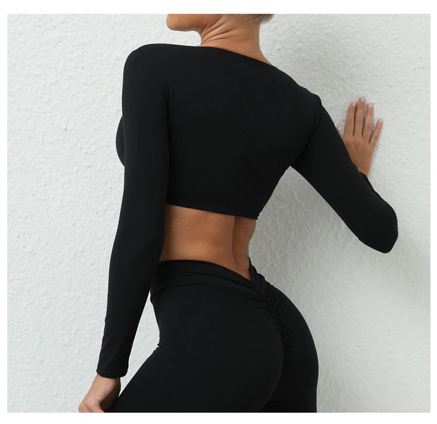 Women’s Long Sleeve Gym Crop Top
