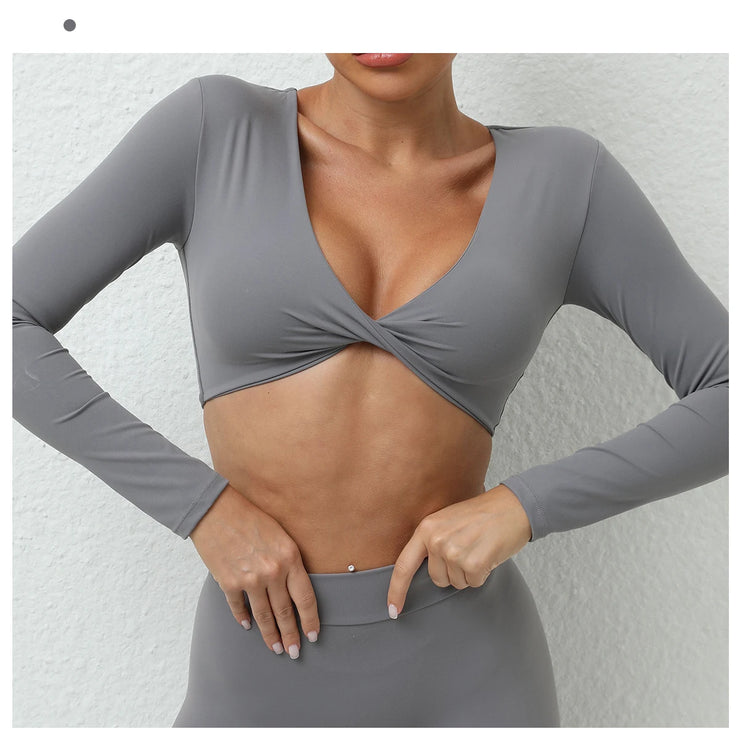 Women’s Long Sleeve Gym Crop Top