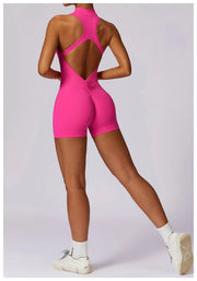New V Back Scrunch Sports Jumpsuit Women