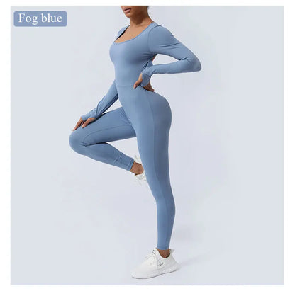 Women’s Fitness Jumpsuit Backless Long Sleeve - Just Fit 