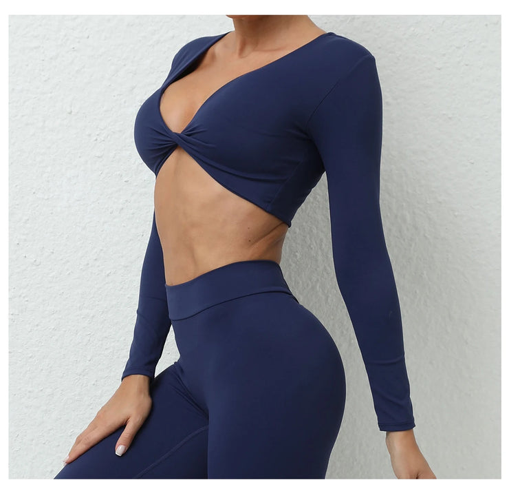 Women’s Long Sleeve Gym Crop Top