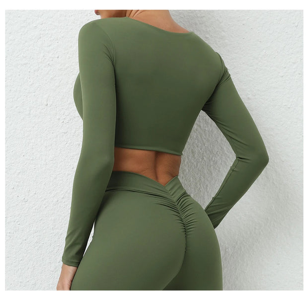 Women’s Long Sleeve Gym Crop Top