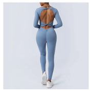 Women’s Fitness Jumpsuit Backless Long Sleeve