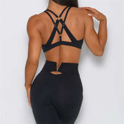 SVEIC Women's V Back Leggings & Sports Bra