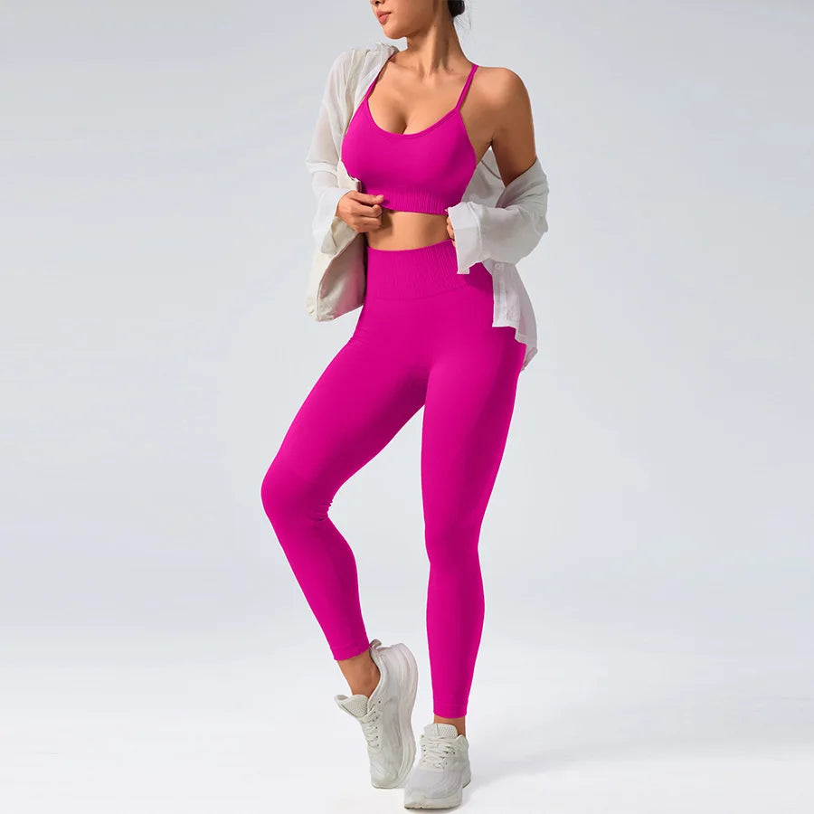 Women's 2 Piece Seamless Top & Leggings - Just Fit 