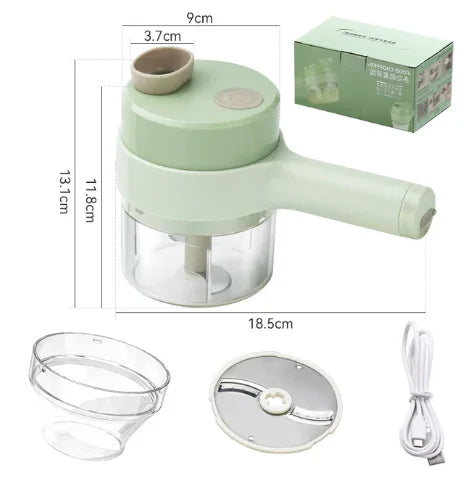 4In1 Electric Vegetable Cutter Set Handheld