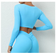 Women’s Long Sleeve Gym Crop Top