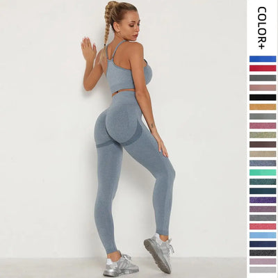 Women’s Seamless Set Legging +sport bra+short+long sleeves