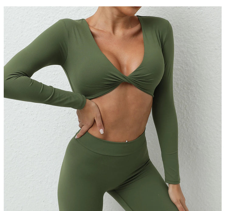 Women’s Long Sleeve Gym Crop Top