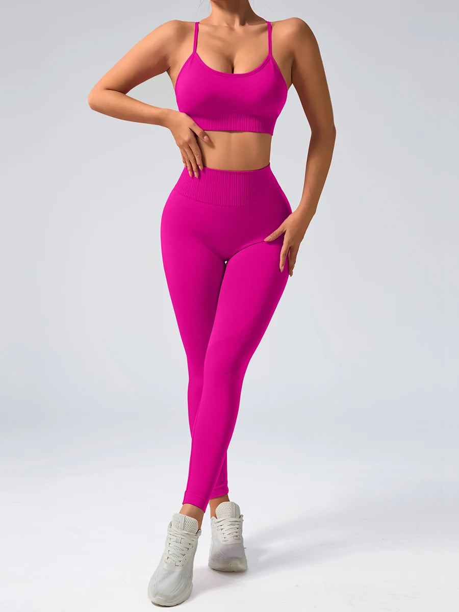 Women's 2 Piece Seamless Top & Leggings - Just Fit 