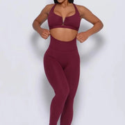 SVEIC Women's V Back Leggings & Sports Bra