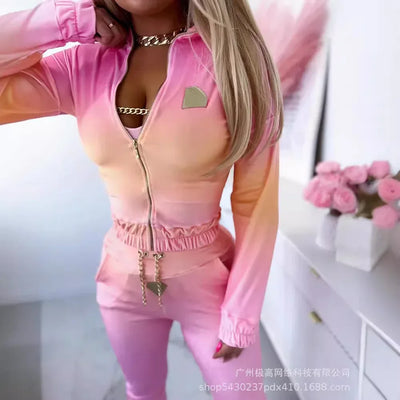3pcs Women's Sleeveless Tank Top & Long Sleeve Jacket & Pants