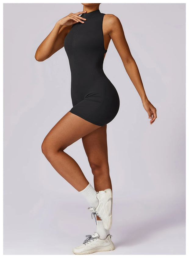 New V Back Scrunch Sports Jumpsuit Women