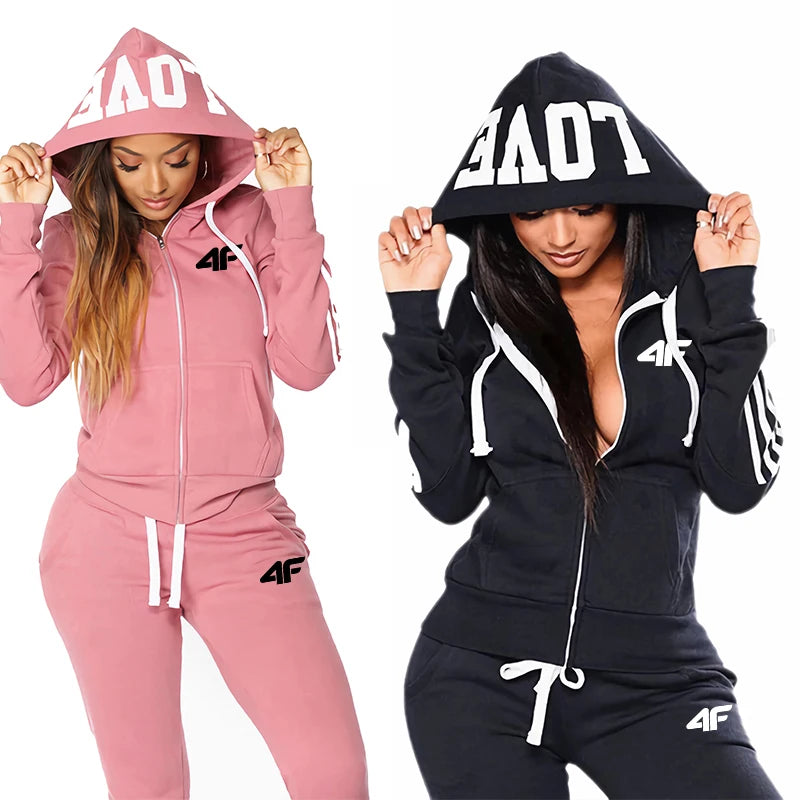 Women's Tracksuit Hooded Sweat Top & Sweatpants - Just Fit 