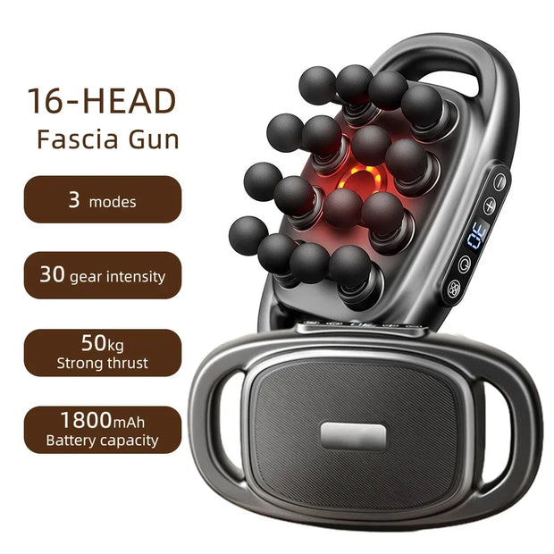 High-Power 16 Head Percussion Massager - 48kg Deep Tissue Relief