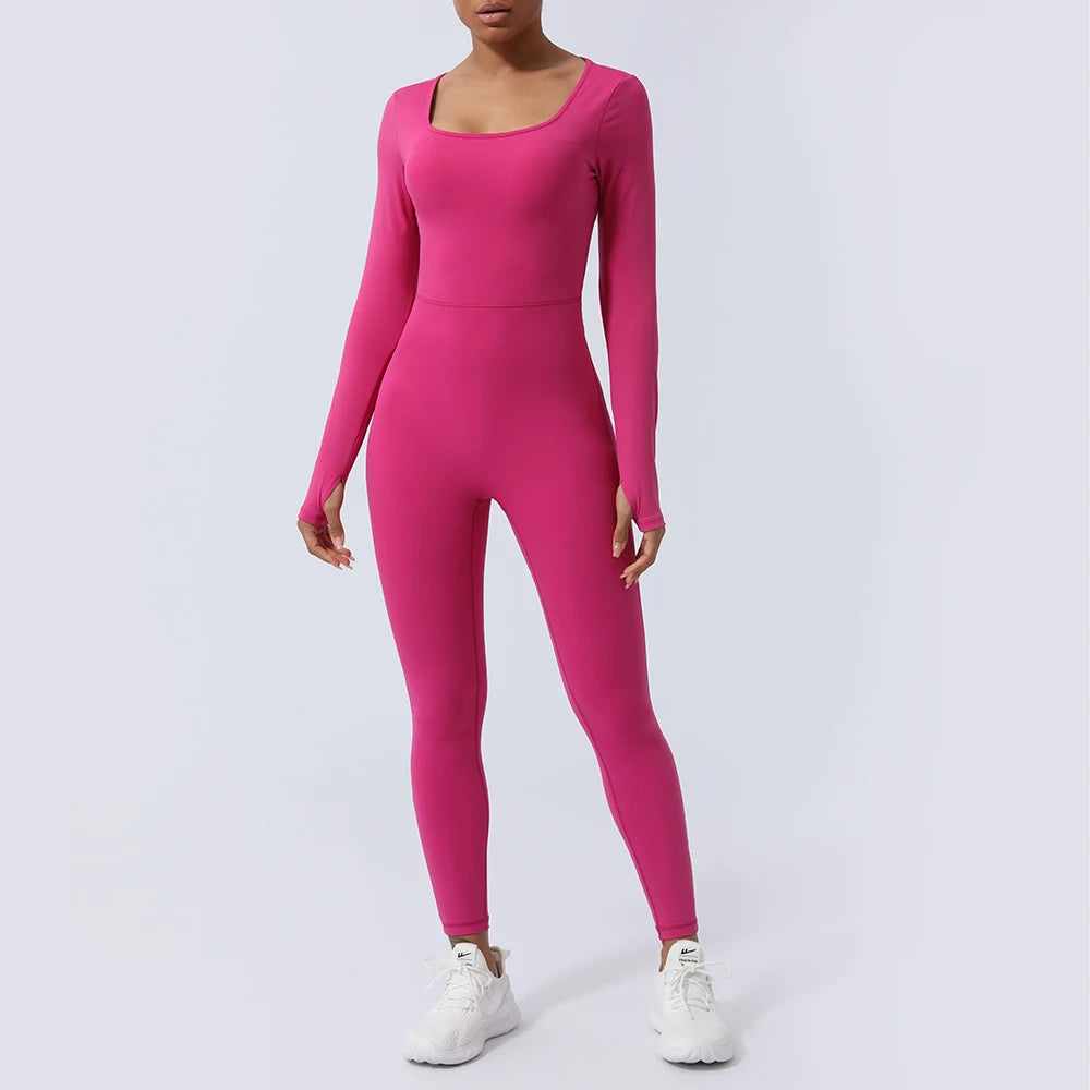 Women’s Fitness Jumpsuit Backless Long Sleeve - Just Fit 