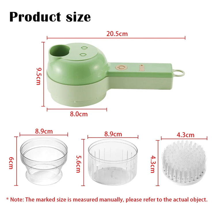 4In1 Electric Vegetable Cutter Set Handheld