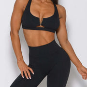 SVEIC Women's V Back Leggings & Sports Bra