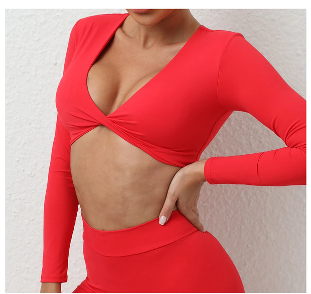 Women’s Long Sleeve Gym Crop Top