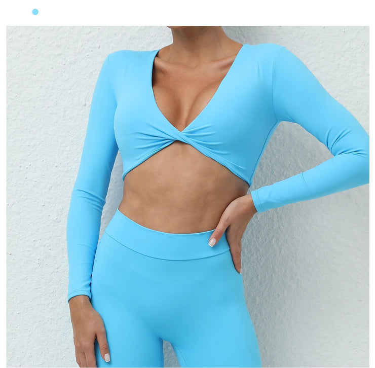 Women’s Long Sleeve Gym Crop Top