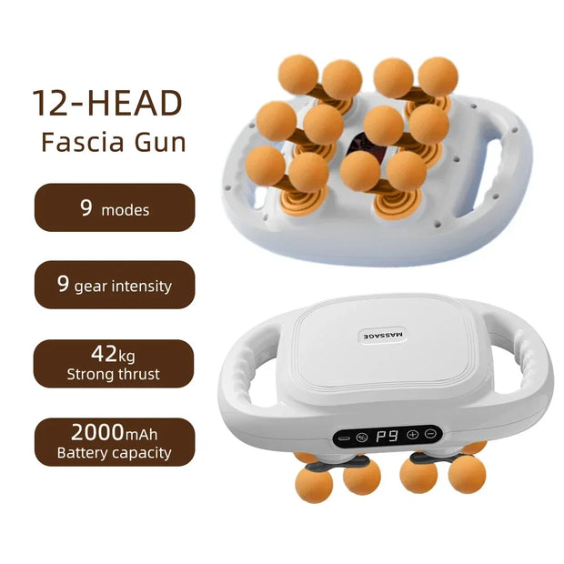 High-Power 16 Head Percussion Massager - 48kg Deep Tissue Relief