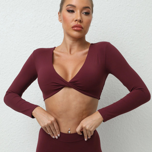 Women’s Long Sleeve Gym Crop Top