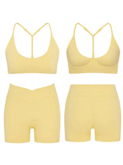‌Women's High Waist Yoga Set-Halter