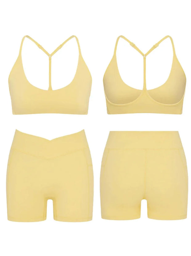 ‌Women's High Waist Yoga Set-Halter