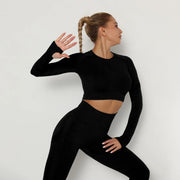 Women’s Seamless Set Legging +sport bra+short+long sleeves