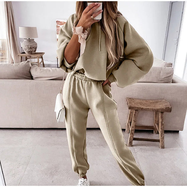2025 Women's Hoodie Sports Top & Pants Tracksuit