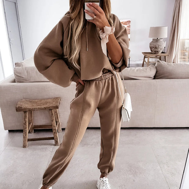 2025 Women's Hoodie Sports Top & Pants Tracksuit
