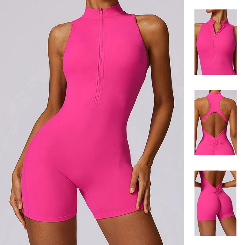 New V Back Scrunch Sports Jumpsuit Women - Just Fit 