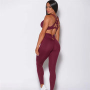 SVEIC Women's V Back Leggings & Sports Bra
