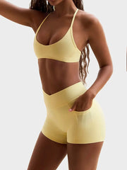 ‌Women's High Waist Yoga Set-Halter