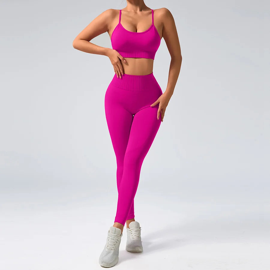 Women's 2 Piece Seamless Top & Leggings - Just Fit 