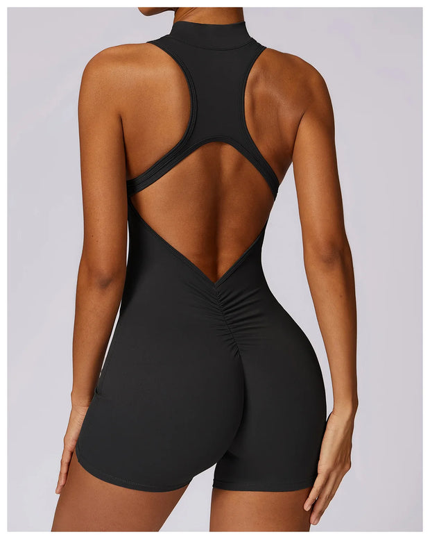 New V Back Scrunch Sports Jumpsuit Women