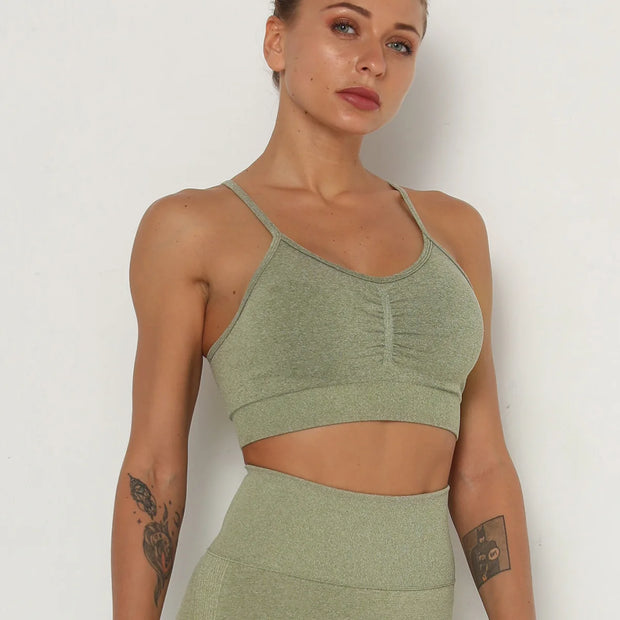 Women’s Seamless Set Legging +sport bra+short+long sleeves