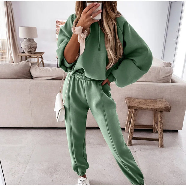 2025 Women's Hoodie Sports Top & Pants Tracksuit