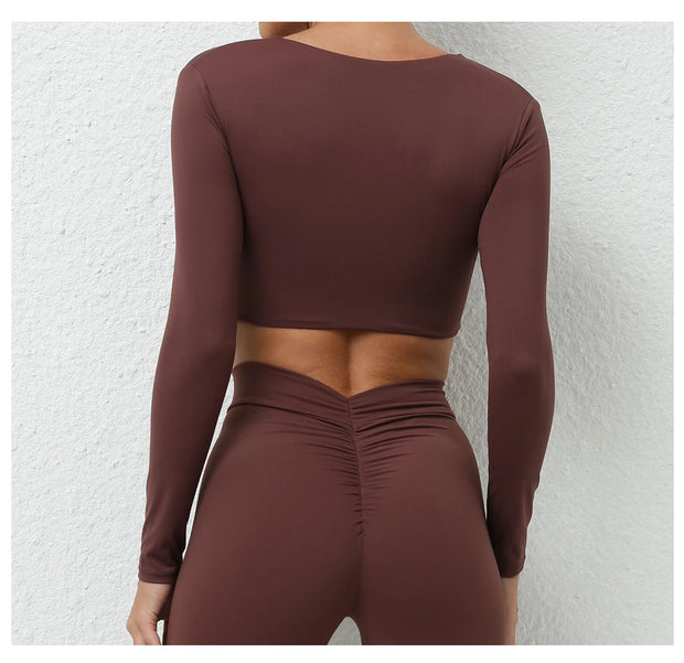 Women’s Long Sleeve Gym Crop Top