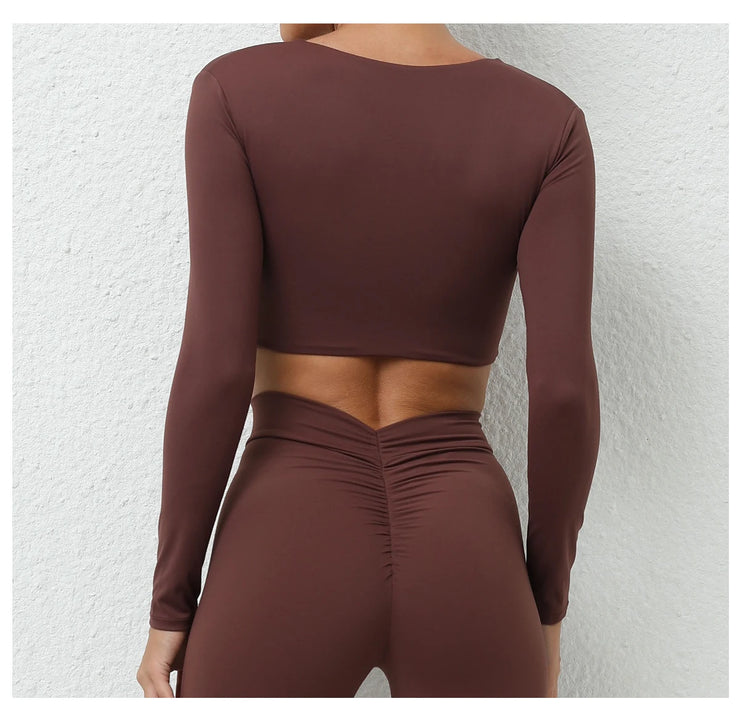 Women’s Long Sleeve Gym Crop Top